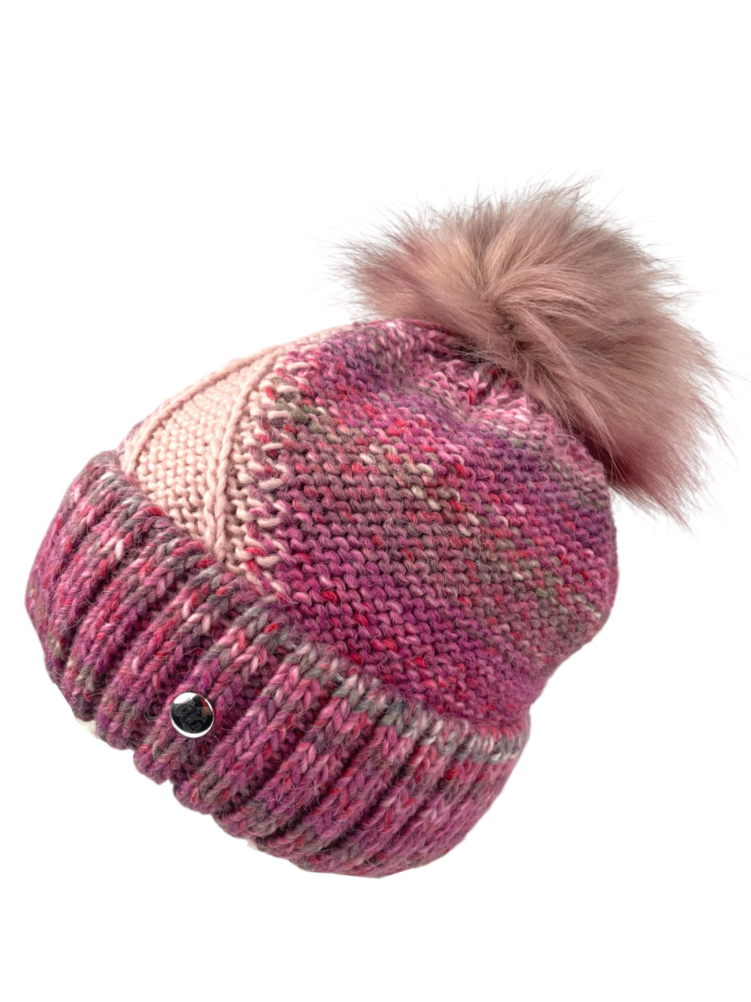 Kumixi Beanie 'Bommelmütze' in Purple
