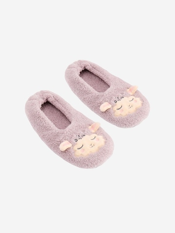 Penti Nogavice 'PENTI Sleepy Sheep Slipper mit Slogan-Muster' | vijolična barva
