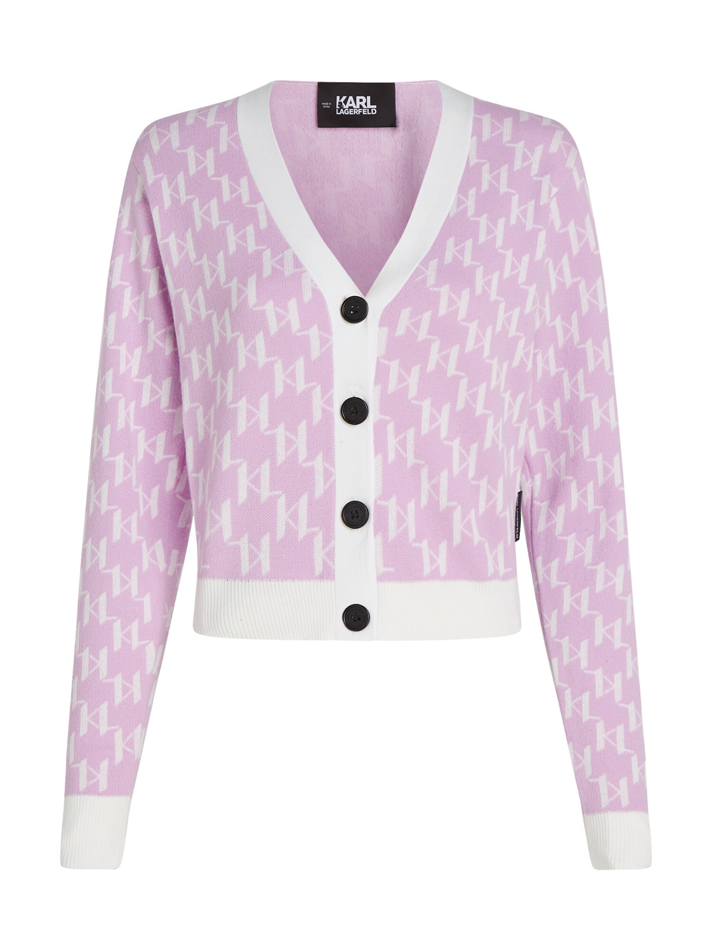 Karl Lagerfeld Вязаная кофта в Лиловый: спереди