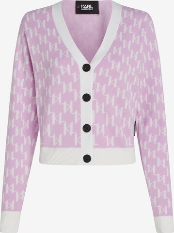 Karl Lagerfeld Плетена жилетка в лилав: отпред