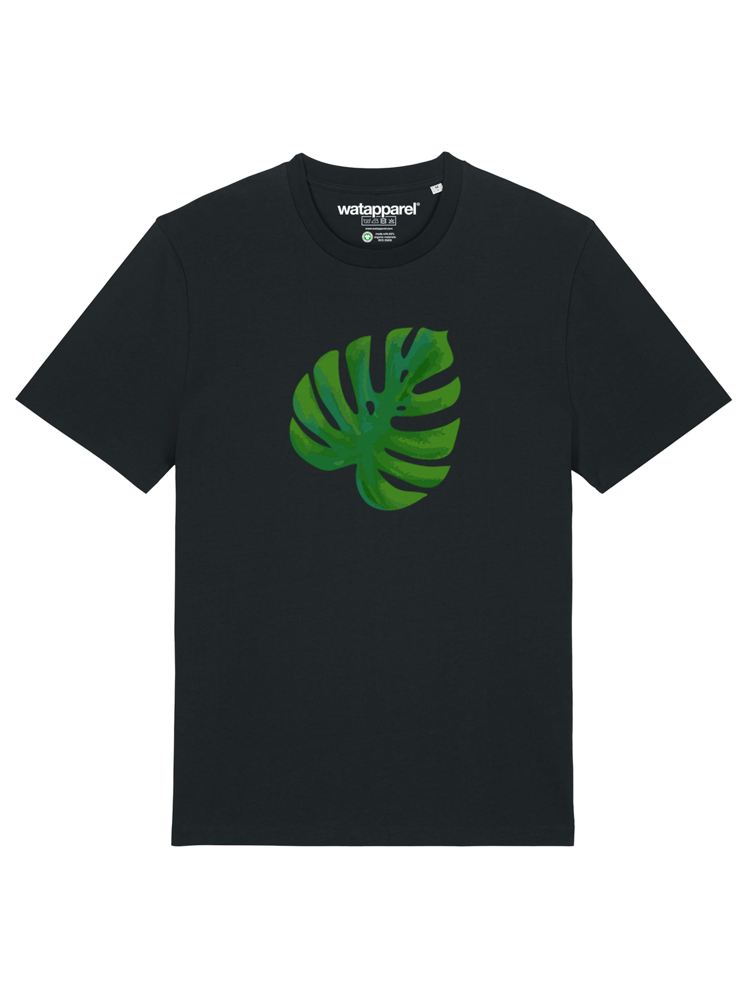 T-Shirt 'Monstera 2.0' Watapparel en noir : devant