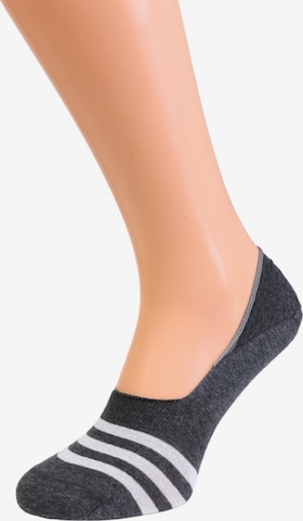 Sokisahtel - Calcetines 'CARLOS striped footies for men' en gris: frente