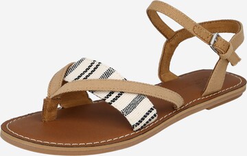 TOMS T-Bar Sandals 'Lexie' in Brown: front