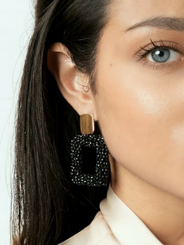 La Moda Me Earrings 'Giselle - Gold Plated Elegant' in Black