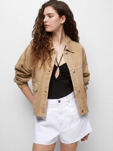 Pull&Bear Tussenjas in Beige: voorkant