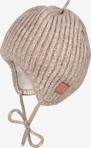 MAXIMO Beanie 'BABY-Mütze, Rippe, ausgenäht Jerseyfutter' in Brown: front
