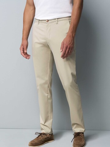 MEYER Regular Chino Pants 'M5' in Beige: front