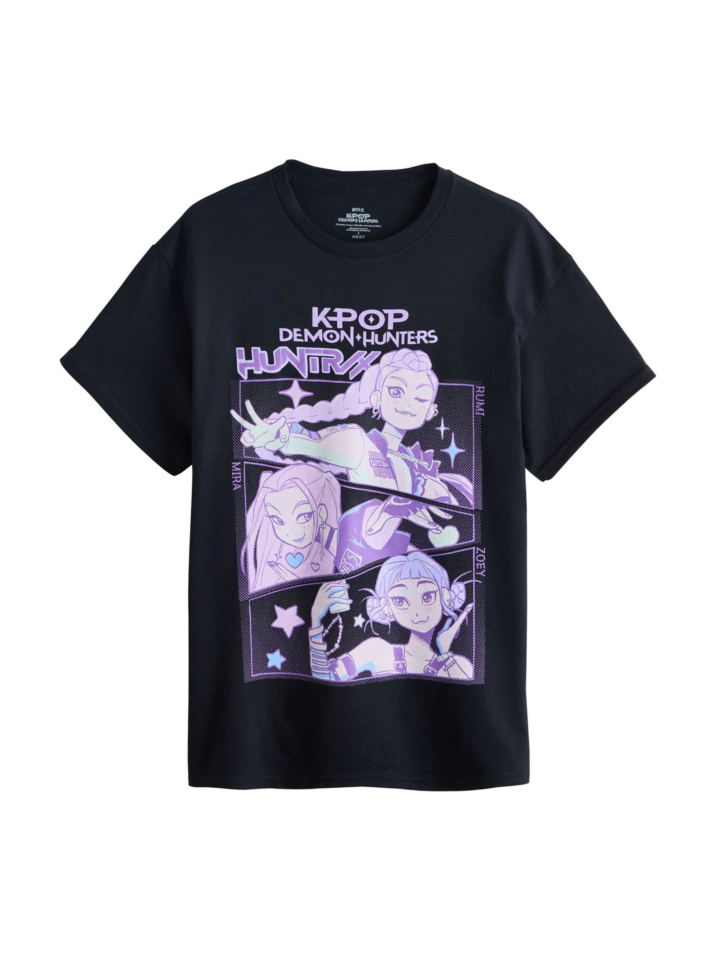 Next Oversized paita 'Kpop Demon Hunters' värissä musta: etupuoli