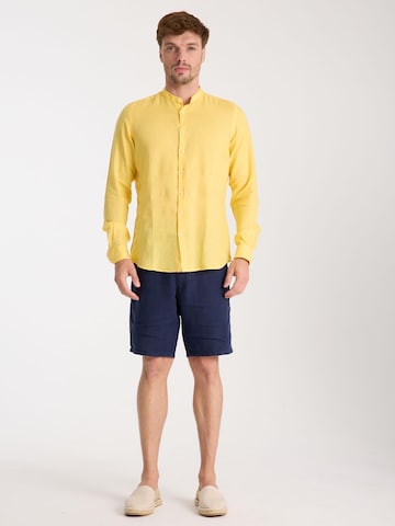 Coupe slim Chemise business 'Caravaggio Linen Man Shirt Green' 7Camicie en jaune