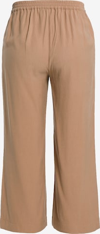 Ulla Popken Loosefit Bandplooibroek 'Mary' in Beige