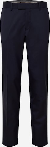 Oscar Jacobson Regular Pleat-Front Pants in Blue: front