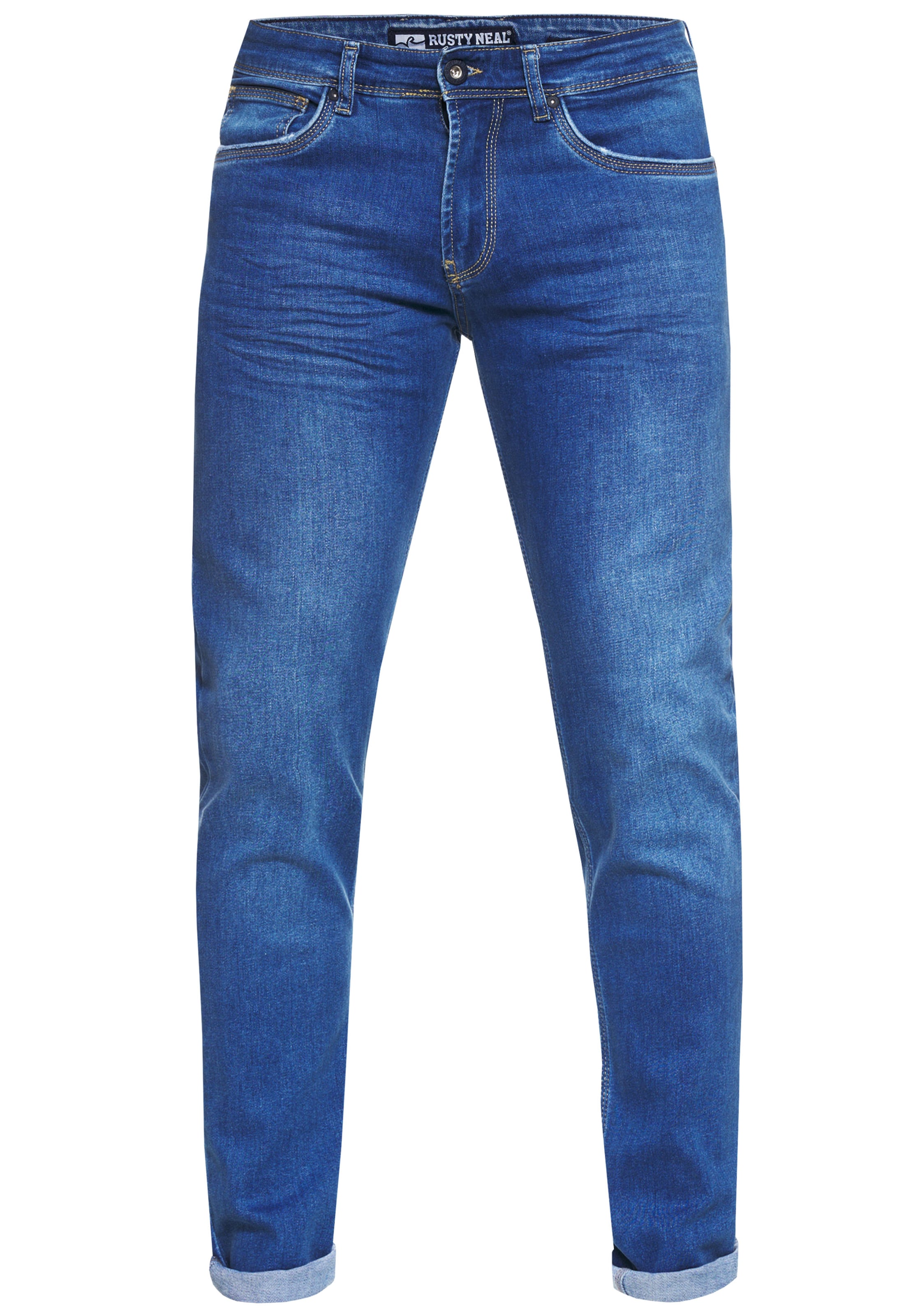 Rusty Neal Slimfit Jeans 'MELVIN' in Blauw: voorkant