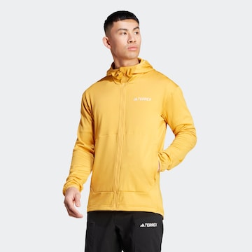 ADIDAS TERREX Athletic Fleece Jacket in Yellow: front