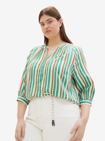 Tom Tailor Women + Blouse in Green: front