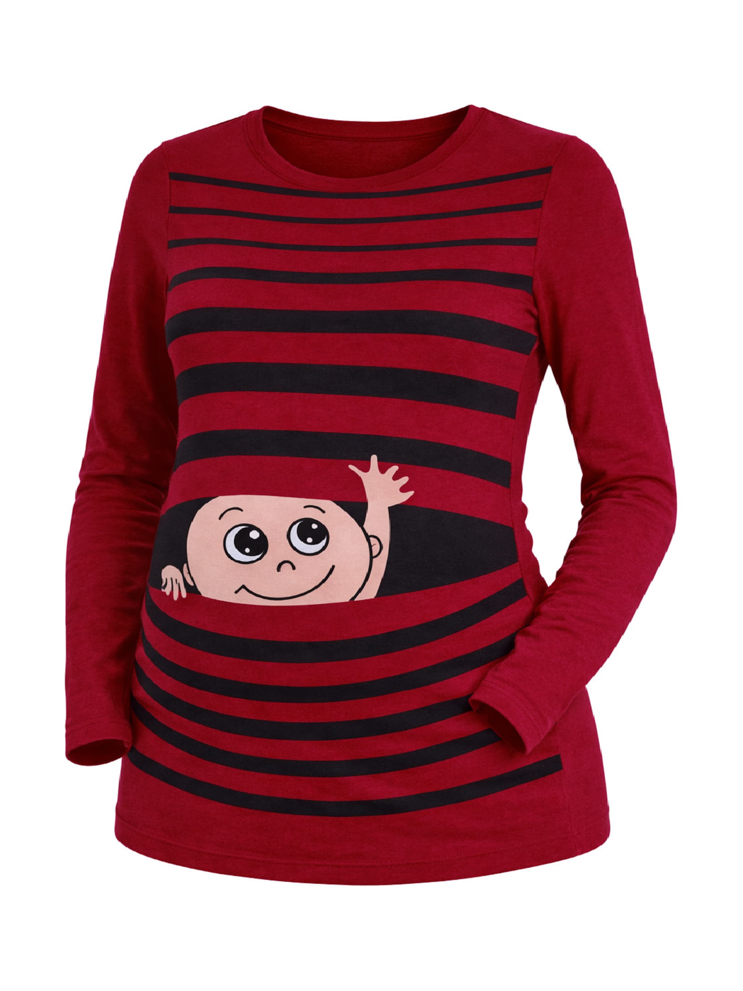 M.M.C. Shirt 'Winke Winke Umstandslangarmshirt' in Wine red, Item view