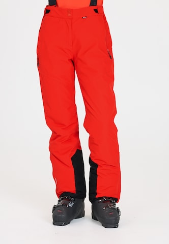 Whistler Regular Workout Pants 'Drizzle' in Red: front
