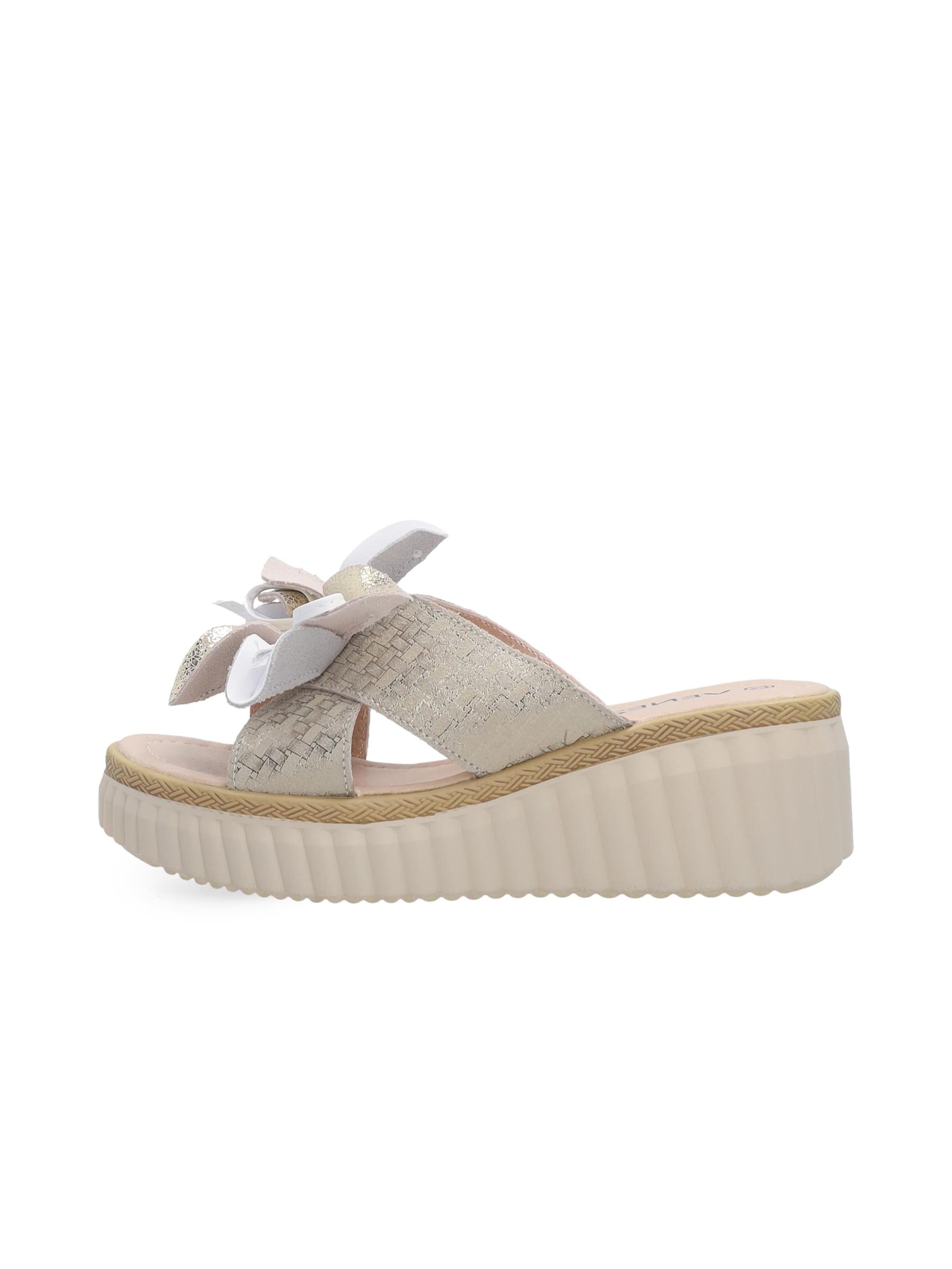 VENEZIA Pantolette 'Venezia' in Beige: Vorderseite