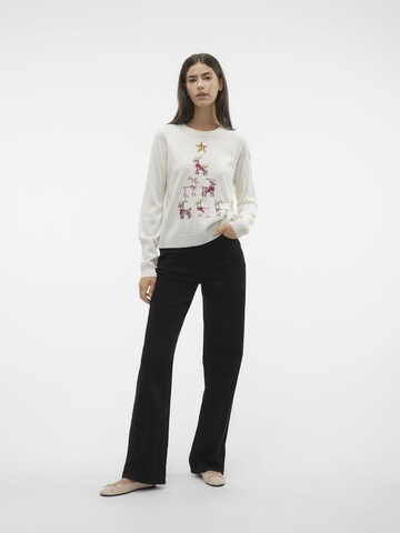 VERO MODA Sweater 'ORNAMENTS/PYRAMIDE' in White