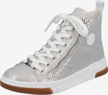 Rieker High-Top Sneakers in Silver: front