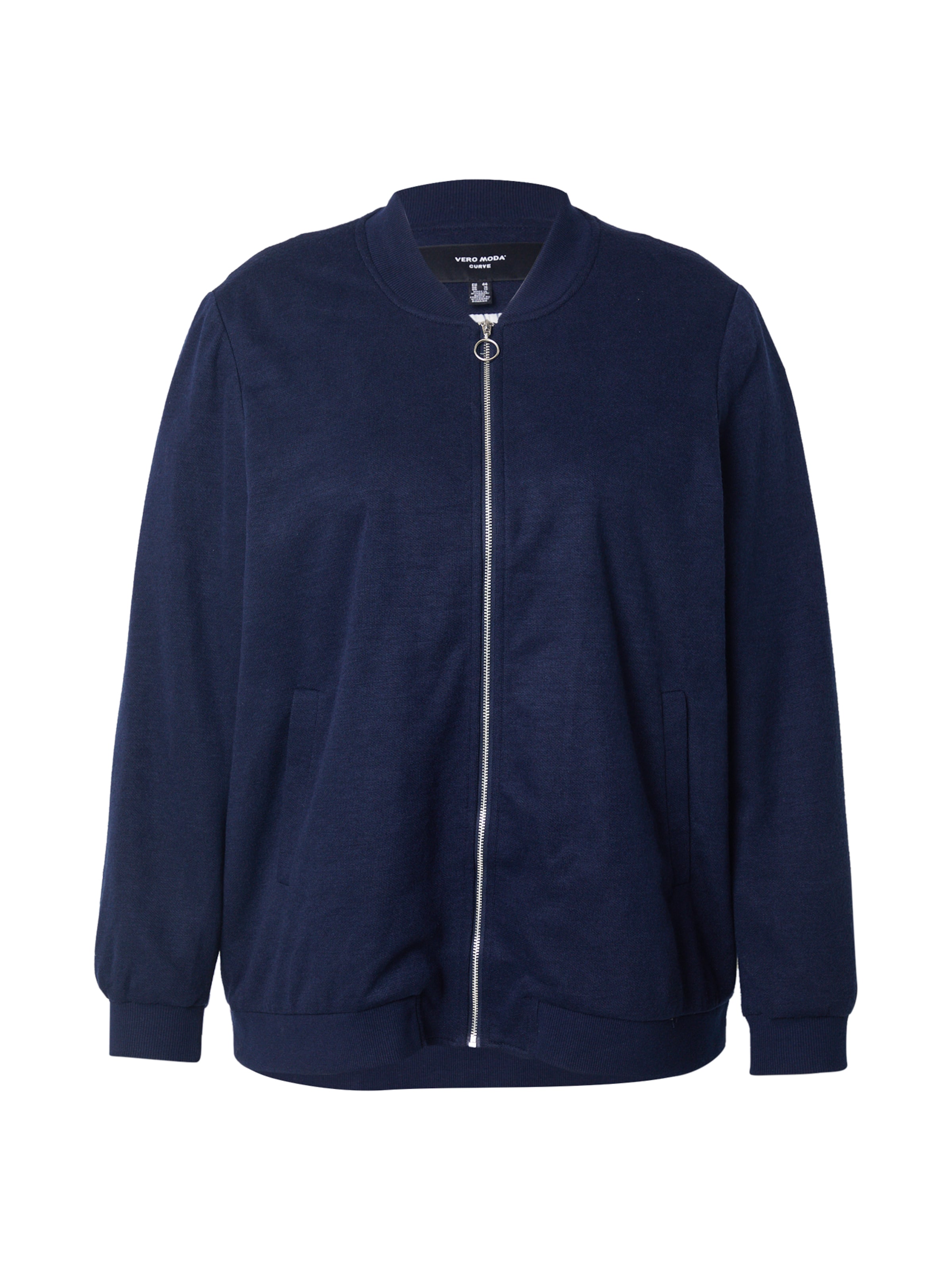Vero Moda Curve Zip-Up Hoodie 'VMCKimiko' in Blue: front