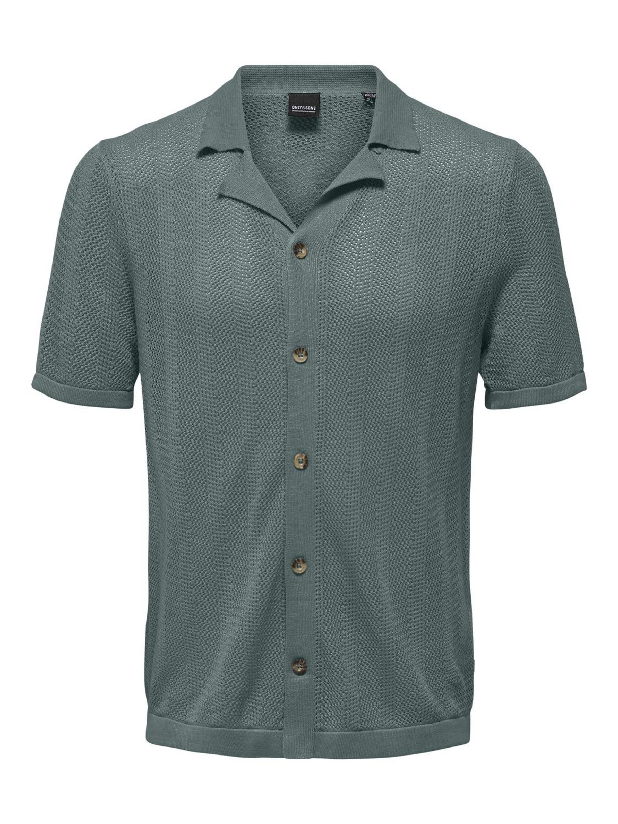 Only & Sons Knit cardigan in Green: front