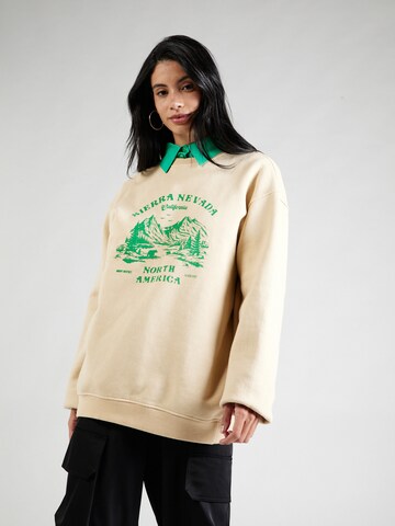 Nasty Gal Sweatshirt 'Sierra Nevadat' in Beige: voorkant