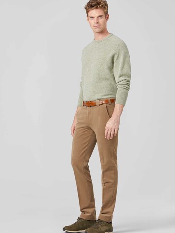 MEYER Regular Chino Pants 'Trevira' in Brown