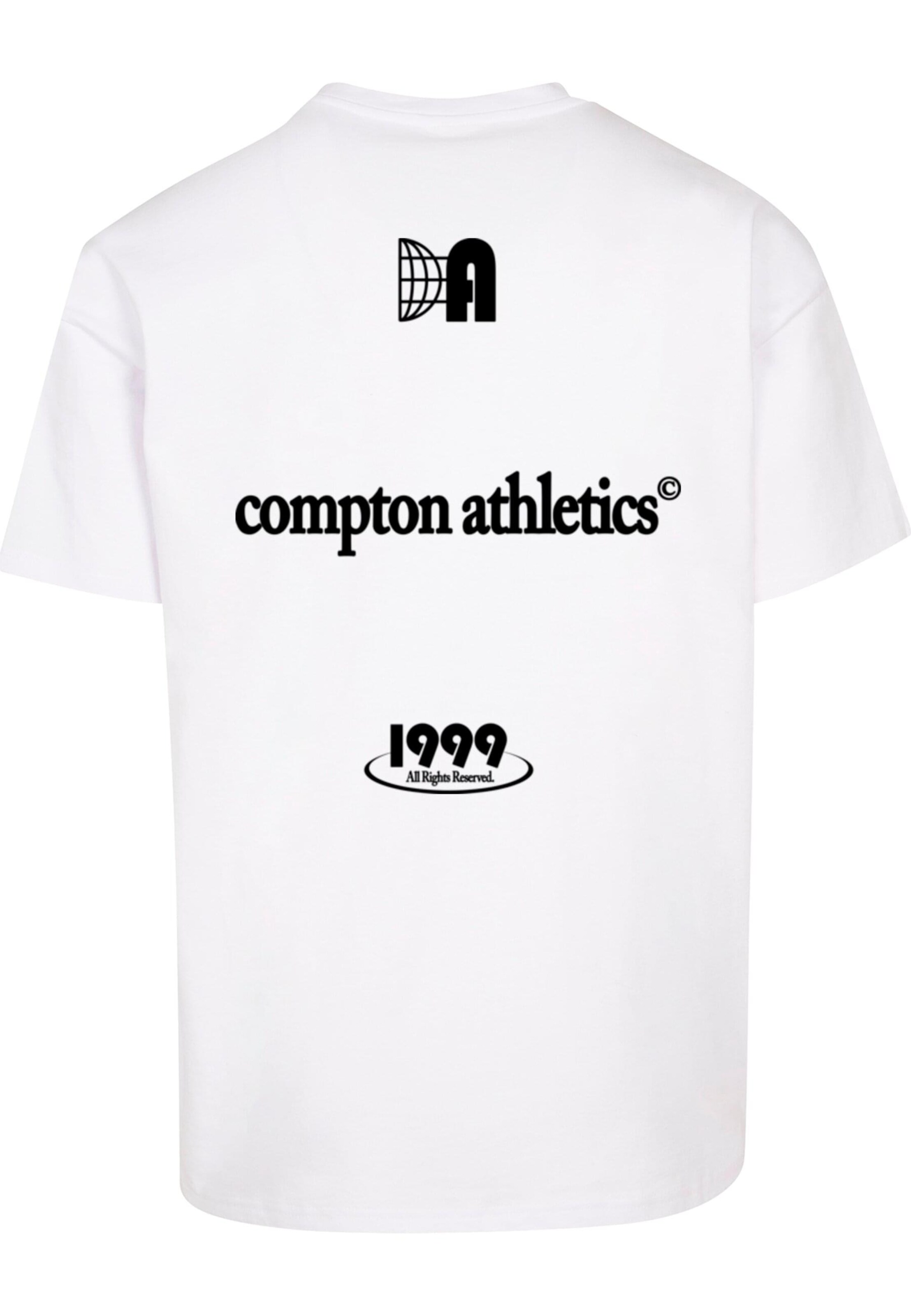 Maglietta 'Compton Athletic Club' di MT Upscale in bianco