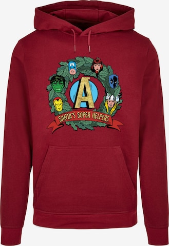 ABSOLUTE CULT Sweatshirt 'Marvel - Santa's Super Helpers' in Rot: predná strana