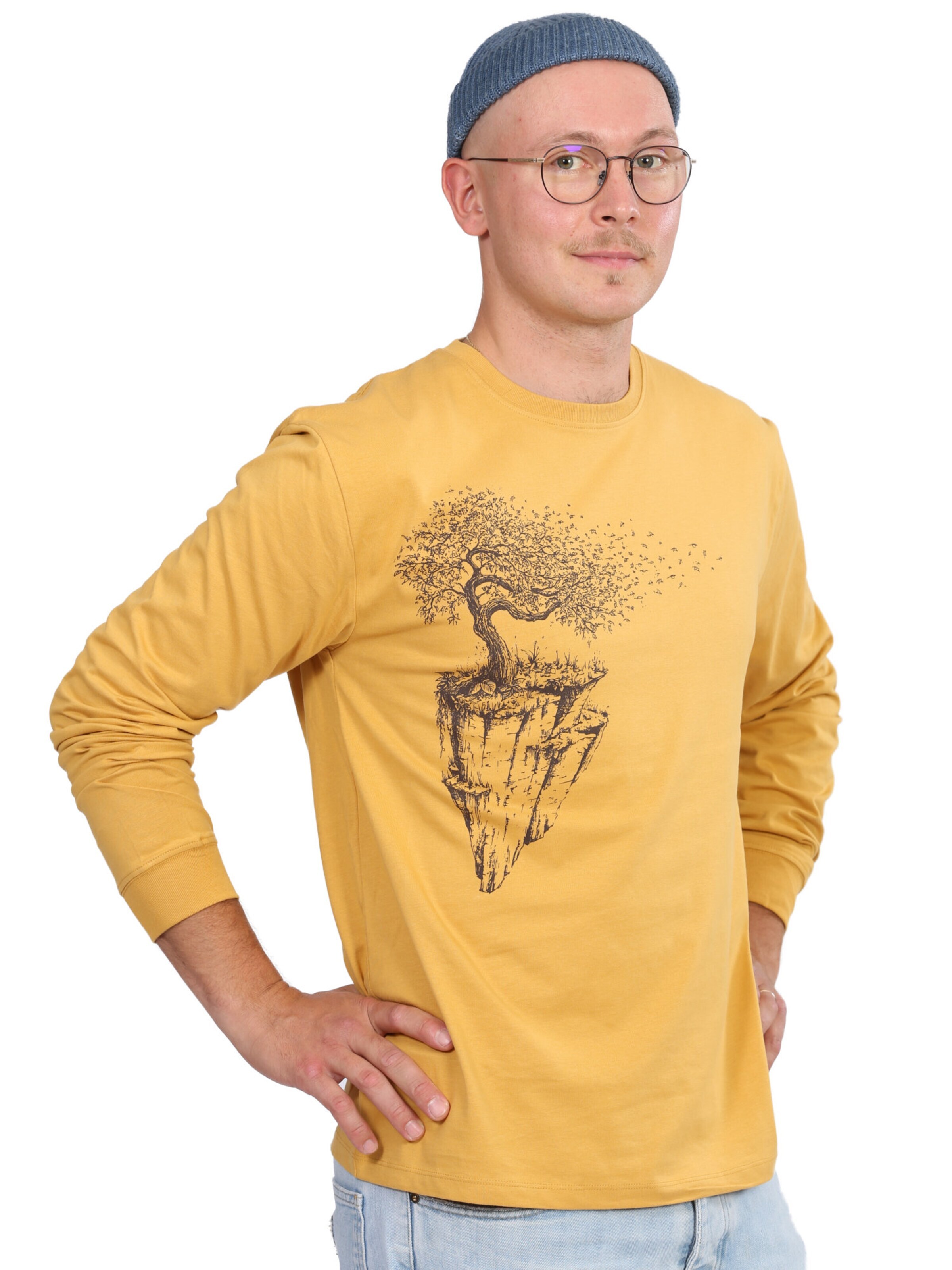 Life-Tree Shirt 'Maple Island'‌‌‌‌‌‌‌‌‌ in Gelb