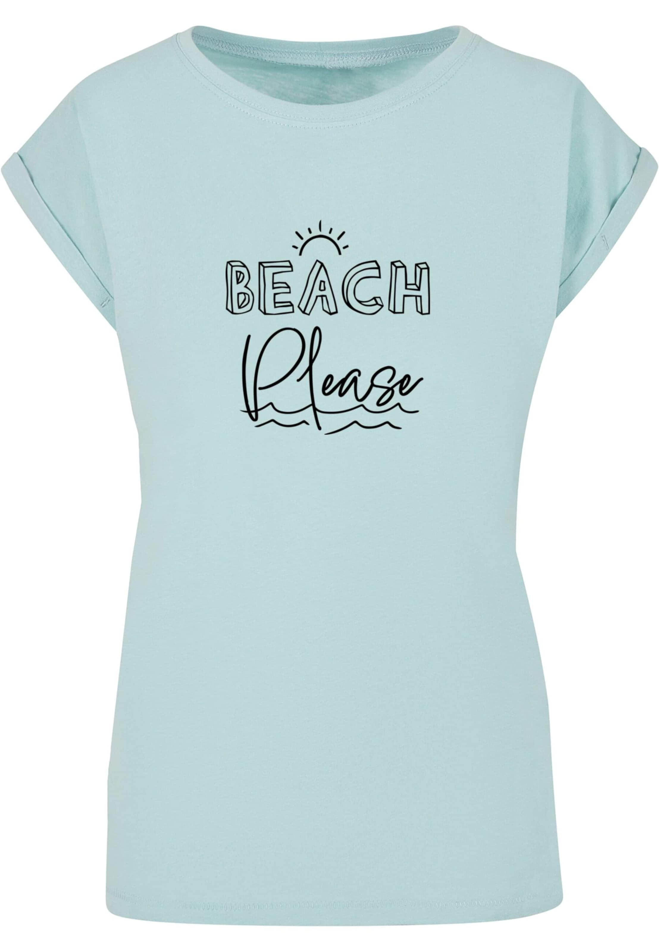 Merchcode Tričko 'Beach Please' - Modrá: predná strana