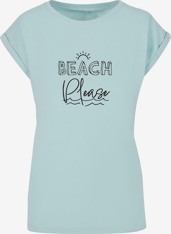 Maglietta 'Beach Please' di Merchcode in blu: frontale