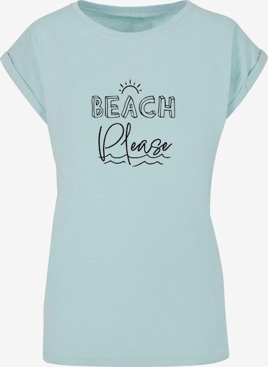 Merchcode T-shirt 'Beach Please' en bleu clair / noir, Vue avec produit