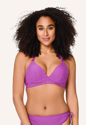 LingaDore Triangel Bikinitop in Lila: voorkant