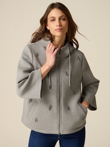 oltre - Sudadera con cremallera en gris: frente