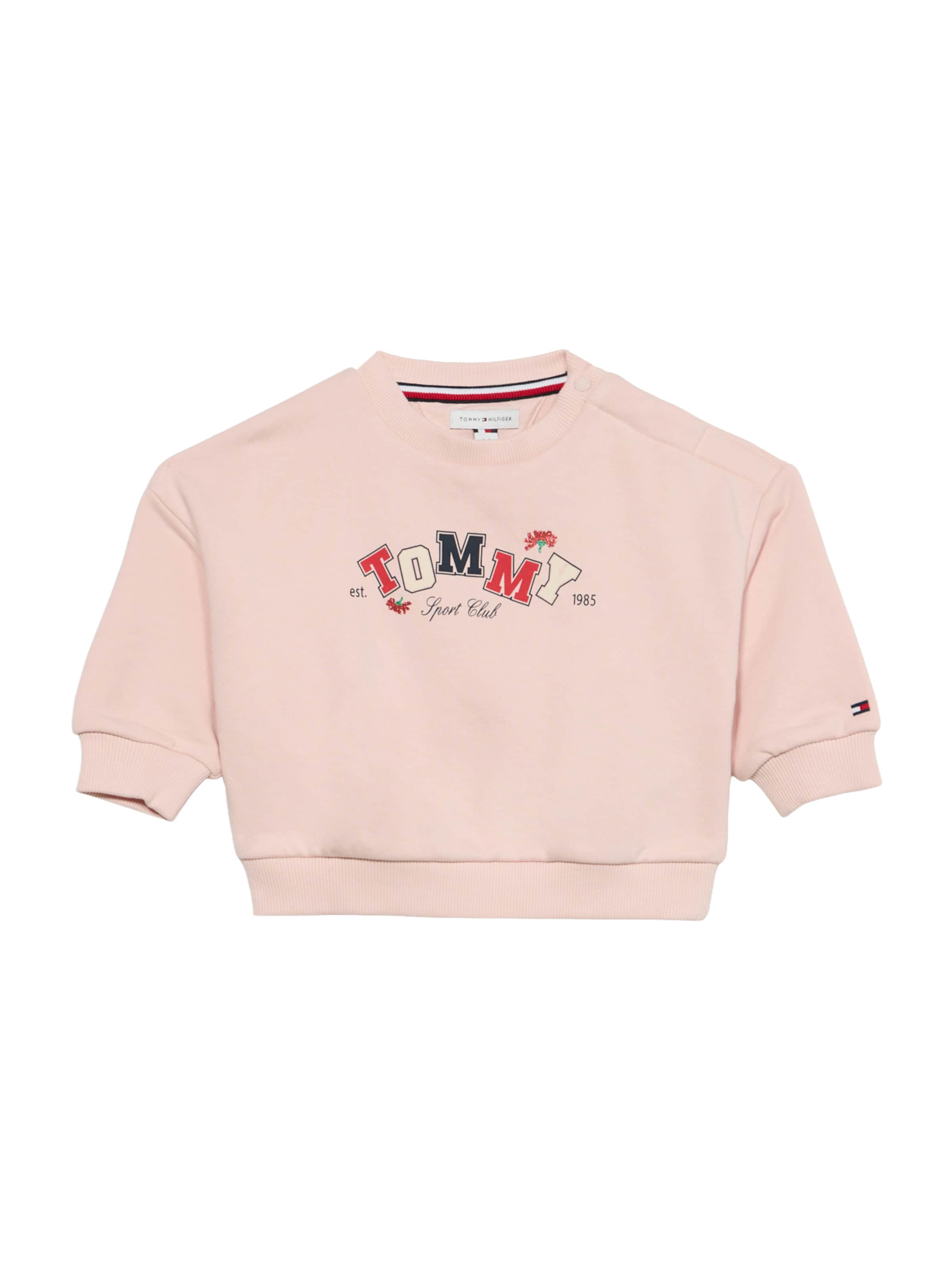 TOMMY HILFIGER Sweat en 74 en bleu marine / rosé / rouge / blanc cassé, Vue avec produit