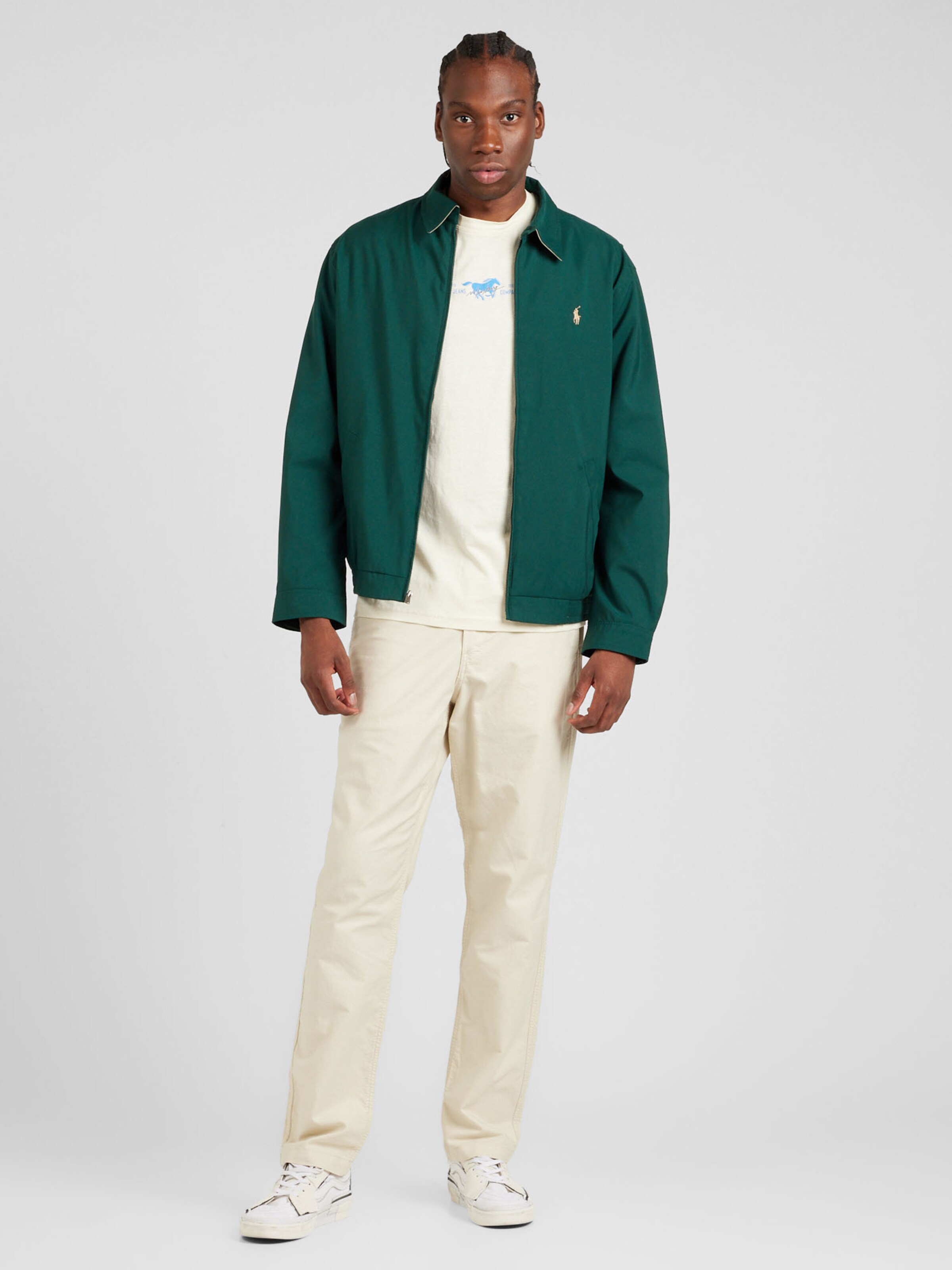 Dark green polo jacket online