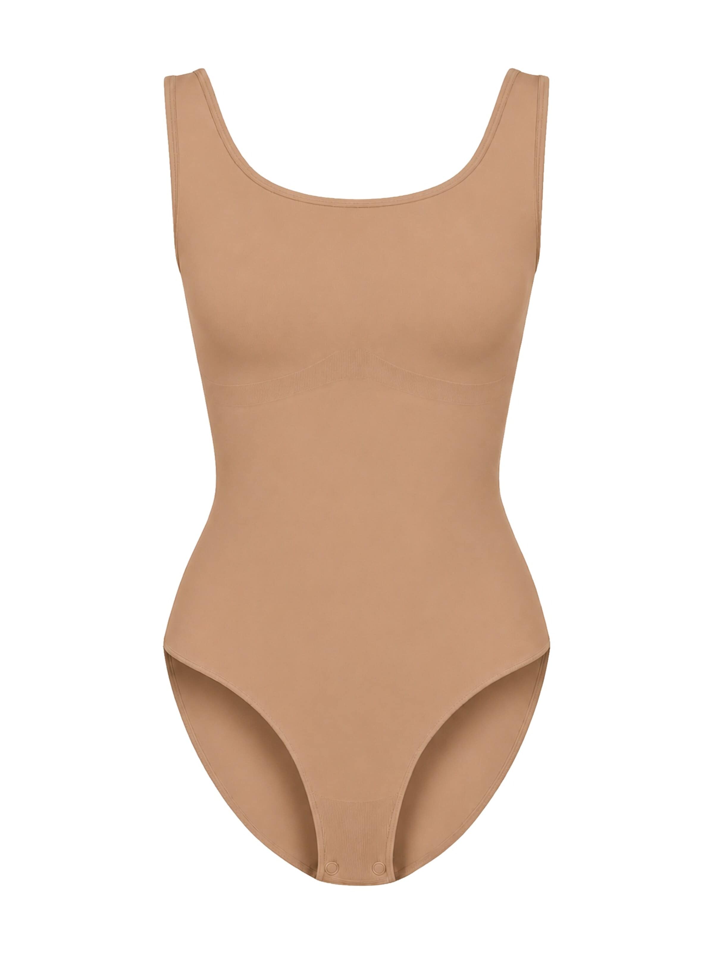 Body modellante 'Tank Sculpting Bodysuit with Slip' di cfab in beige: frontale
