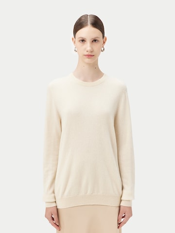 GOBI Cashmere Trui 'Women's Essential Cashmere Crewneck Sweater' in Wit