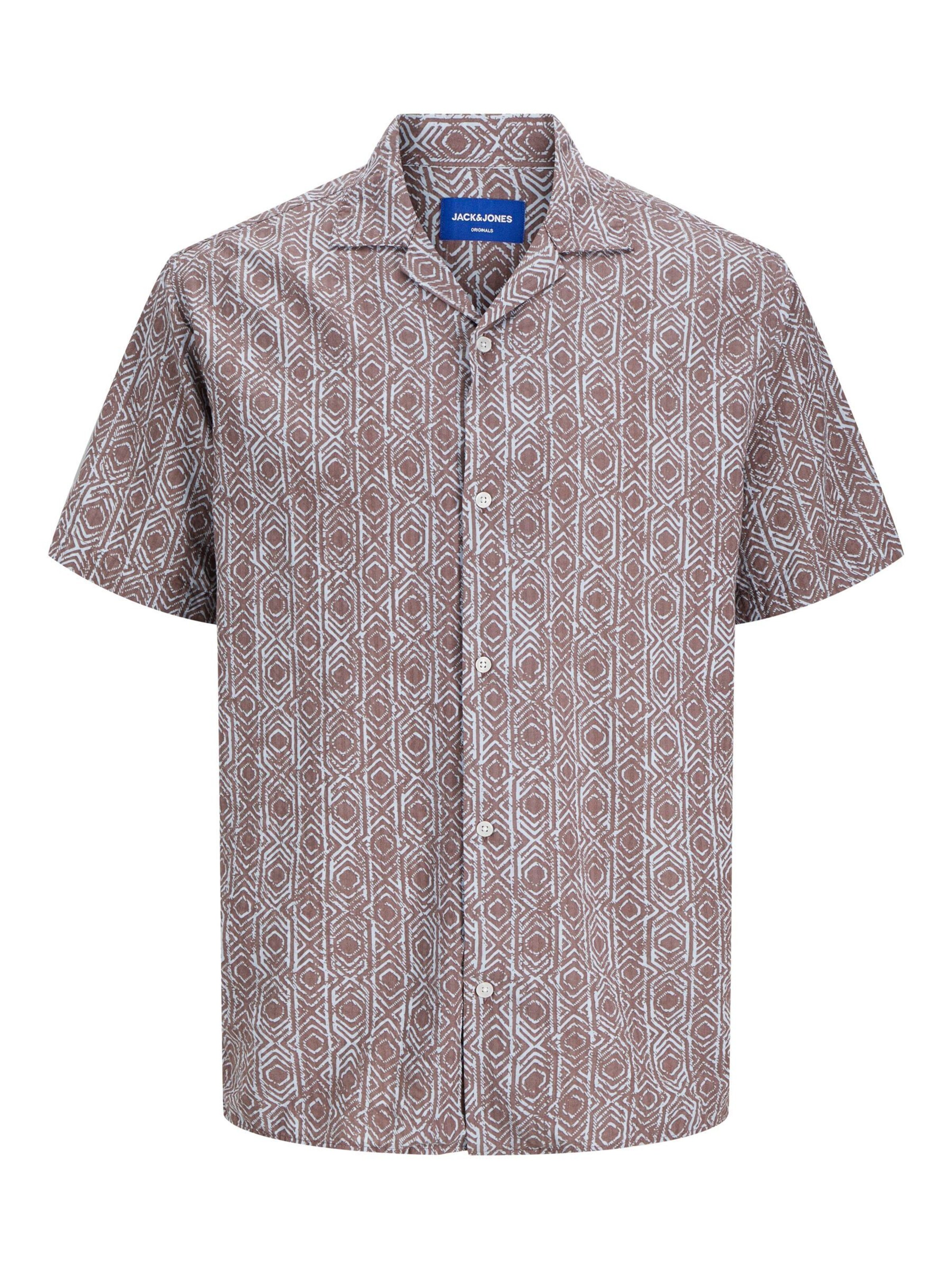 Chemise 'JORSeersucker' JACK & JONES en marron : devant
