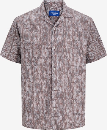 Chemise 'JORSeersucker' JACK & JONES en marron : devant