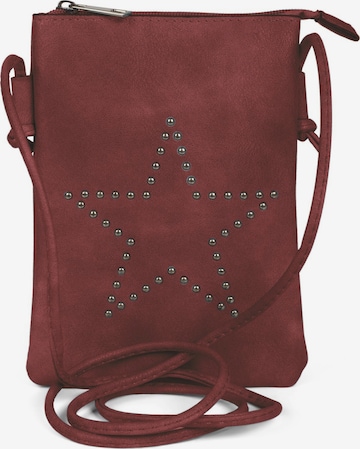 styleBREAKER Umhängetasche 'Mini Umhängetasche mit Nieten Stern' in Rot: Vorderseite