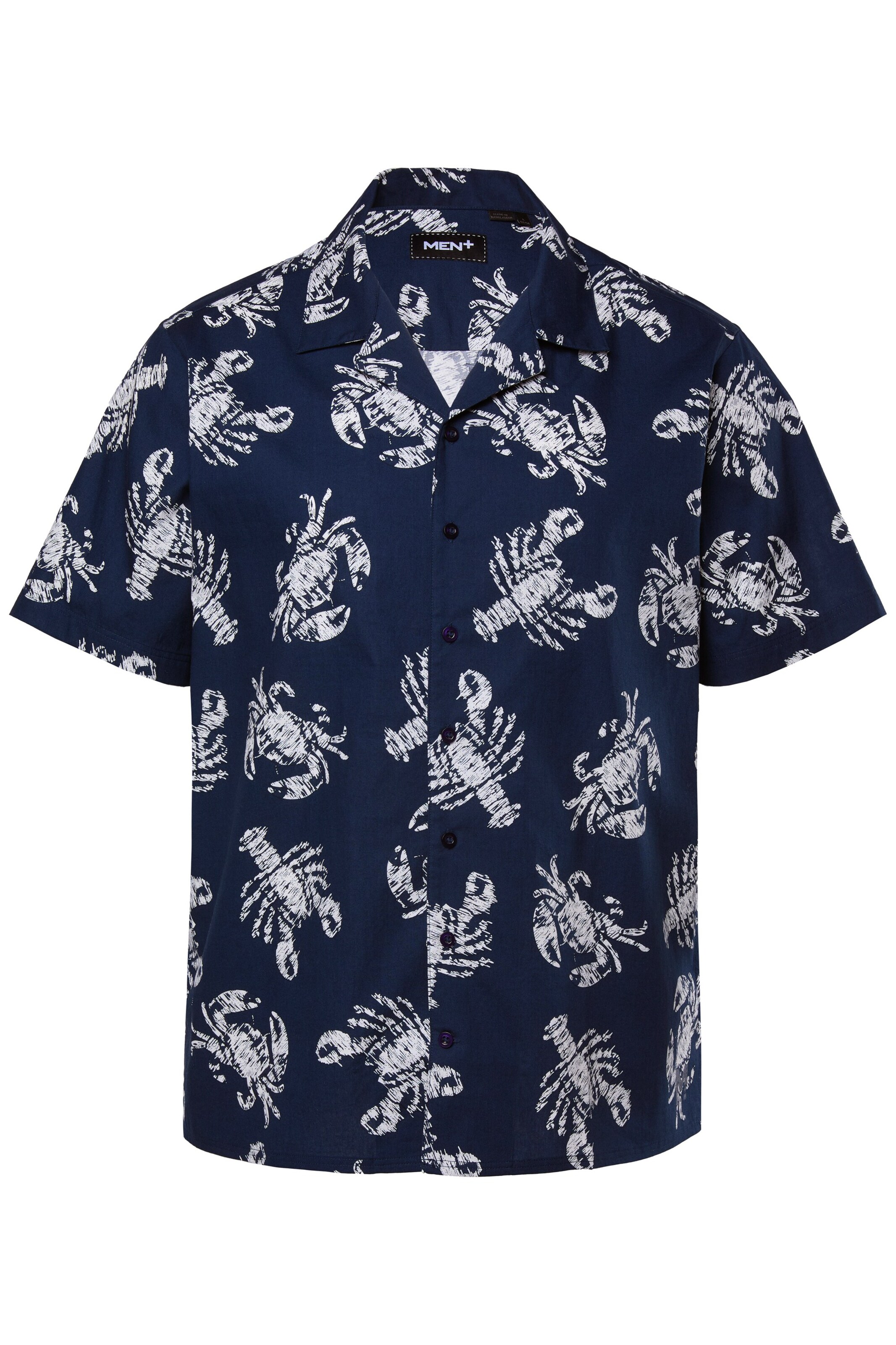 Men Plus Comfort fit Overhemd in Blauw: voorkant