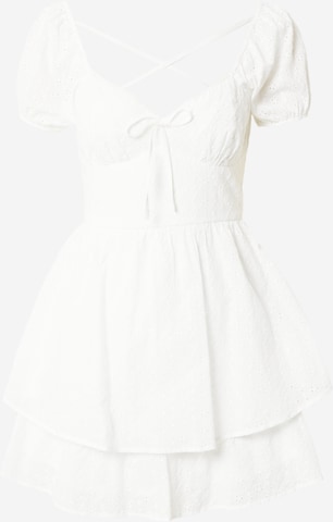 HOLLISTER - Vestido de gala en blanco: frente