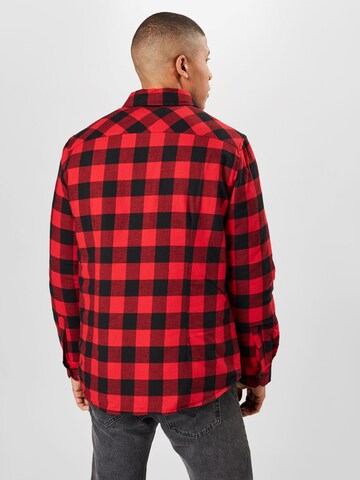 Urban Classics Slim fit Button Up Shirt in Red
