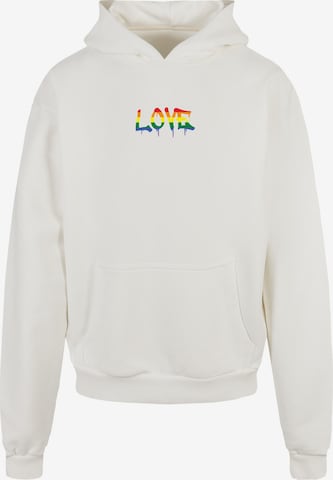 Merchcode Sweatshirt 'Love Teddy' in Wit: voorkant