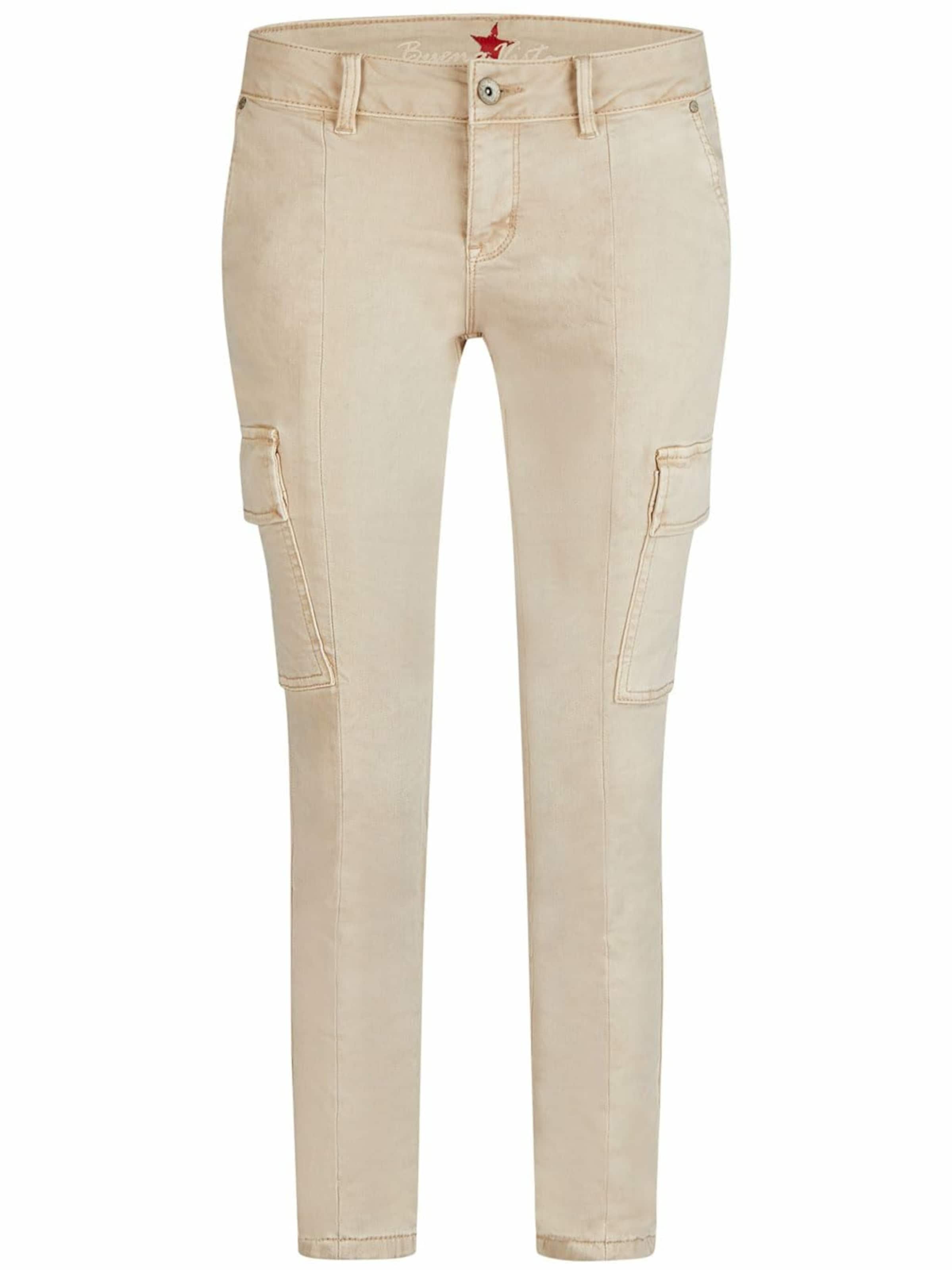 Buena Vista Tapered Cargobroek in Beige: voorkant