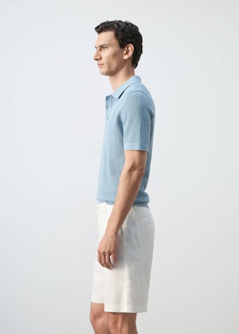 MANGO MAN Shirt 'Pointele' in Blue