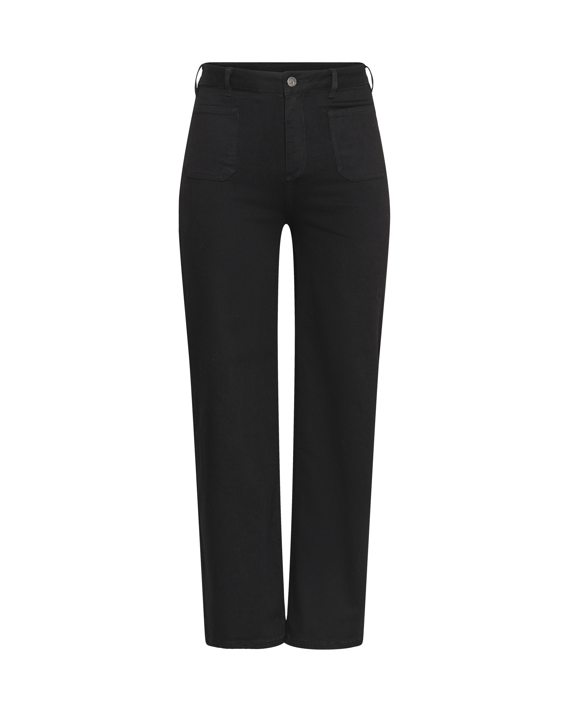 KAFFE CURVE Wide Leg Hose ' KCBrookie' in Schwarz: Vorderseite