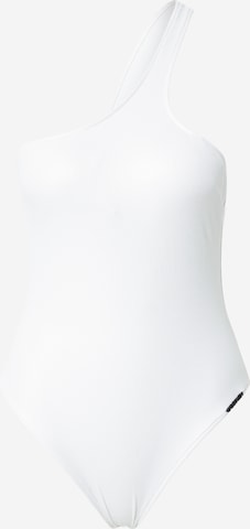 Calvin Klein Swimwear Bralette Swimsuit in White: front